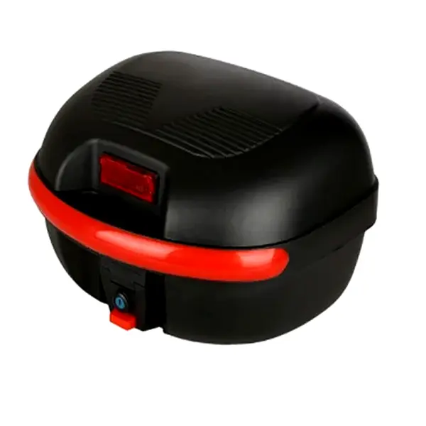 Cutie portbagaj moto scuter, 40x35x25 cm, FIXATO, cu cheie si sistem antifurt, Negru