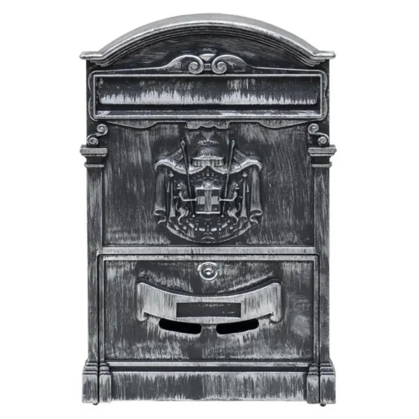Cutie Postala pentru Exterior, Argintie, din Metal, 41 x 26 x 9 cm