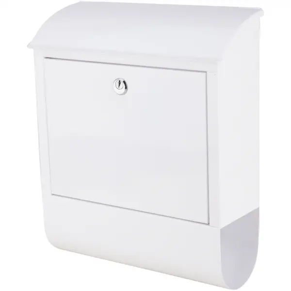 Cutie postala pentru exterior cu suport pentru ziare, Aluminiu, Alb, 29x11x34 cm