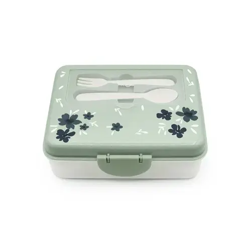 Cutie pranz Bento Melii, 2 niveluri, compartimente multiple, 20x16.5x8.5cm