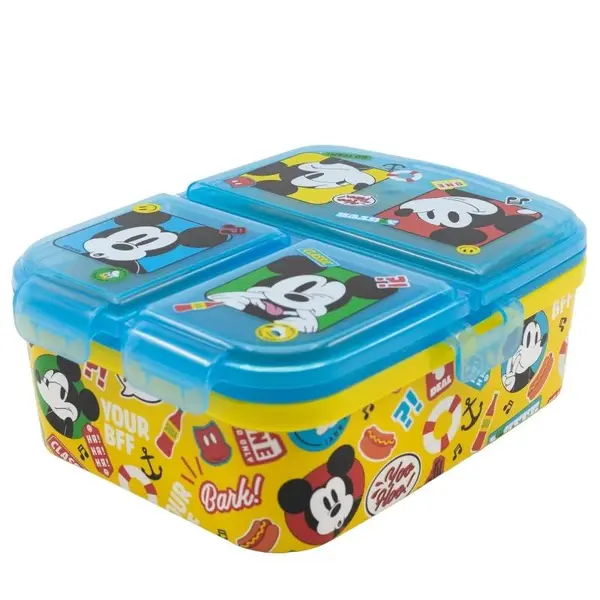 Cutie sandwich, cu patru compartimente, multicolor, fara BPA, Fun-Tastic, Mickey Mouse, Disney Engros