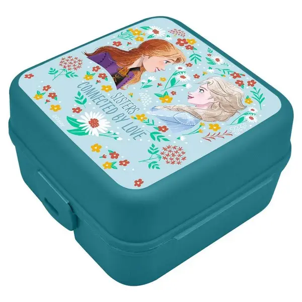 Cutie sandwich multicompartimente Frozen Sister, 14x14x8 cm Albastru Engros