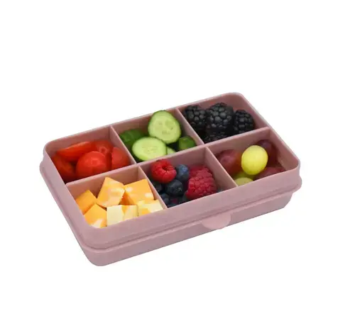Cutie snack Melii Luxe, 6 compartimente, Roz