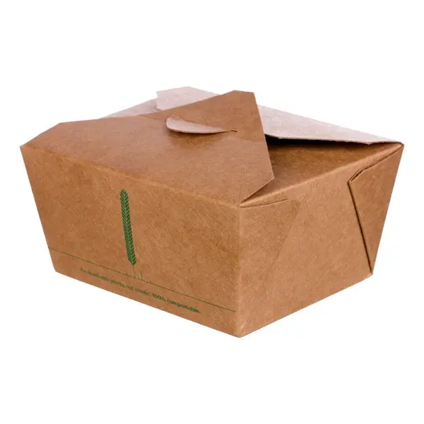 Cutii Biodegradabile de Carton, Kraft, 1080 ml, M5, 200 buc