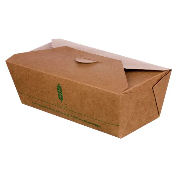 Cutii Biodegradabile de Carton, Kraft, 1480 ml, M2, 200 buc