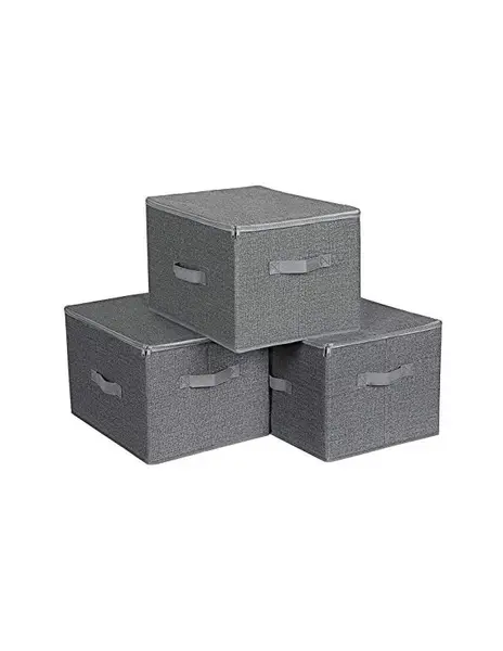 Cutii pliabile pentru depozitare, Songmics, Gri, RYZB03G, 40 x 30 x 25 cm