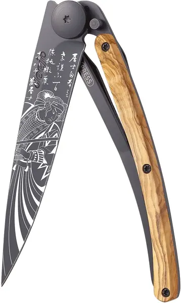 Cuțit de buzunar Deejo Olive Wood - Samurai, 37 g