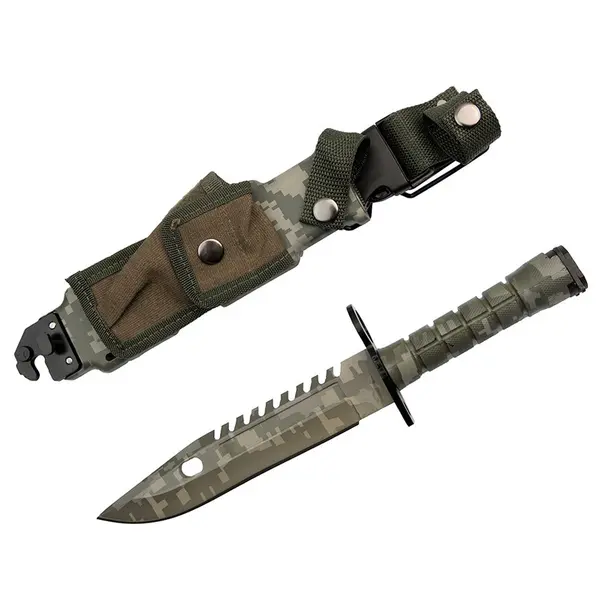 Cutit de vanatoare DEPOX , Jungle Beast, verde, 32.5 cm, teaca inclusa