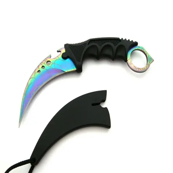 Cutit de vanatoare DEPOX , Rainbow Fade, 19 cm, otel, multicolor