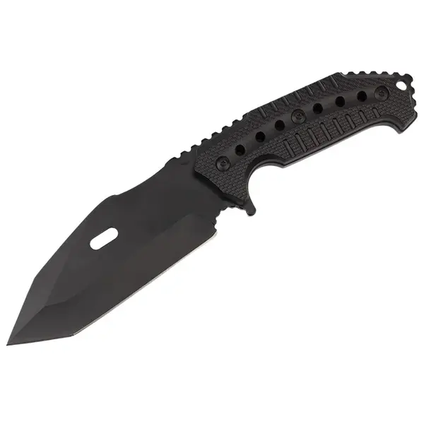 Cutit de vanatoare DEPOX , Survival Avenue, otel inoxidabil, 23 cm, negru