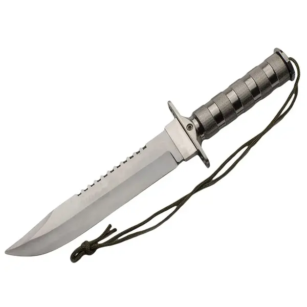 Cutit de vanatoare DEPOX , Survival Pursuit, 35 cm, otel inoxidabil, argintiu, teaca inclusa