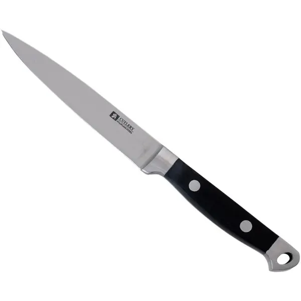 Cutit Mic Bucatarie, Lux, Lungime Lama 12.5 cm, Argintiu / Negru