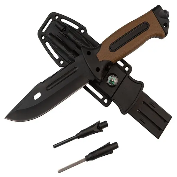 Cutit Militar cu amnar si ascutitor , 27.5 cm DEPOX , teaca multifunctionala