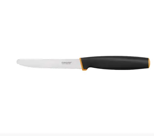 Cutit pentru tomate Fiskars Control+, otel inoxidabil, 11 cm (Negru/Portocaliu)