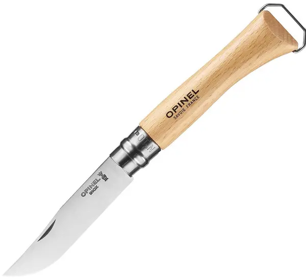 Cuțit pliabil Opinel Nomad - 10 cm, cu tirbușon și deschizător, fag