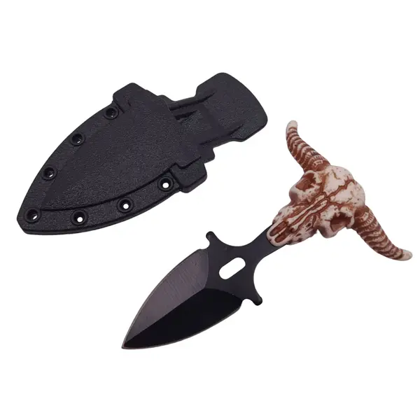 Cutit tactic de vanatoare DEPOX , Death Valley, 9 cm, negru, teaca cu prindere curea