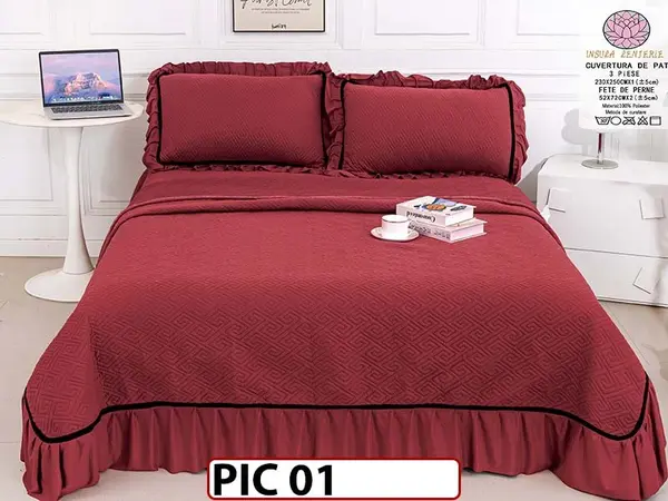 Cuvertura cu 3 piese din Catifea - PIC 01