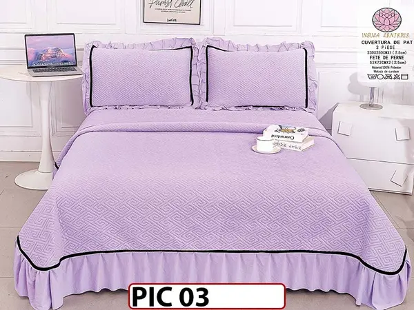 Cuvertura cu 3 piese din Catifea - PIC 03