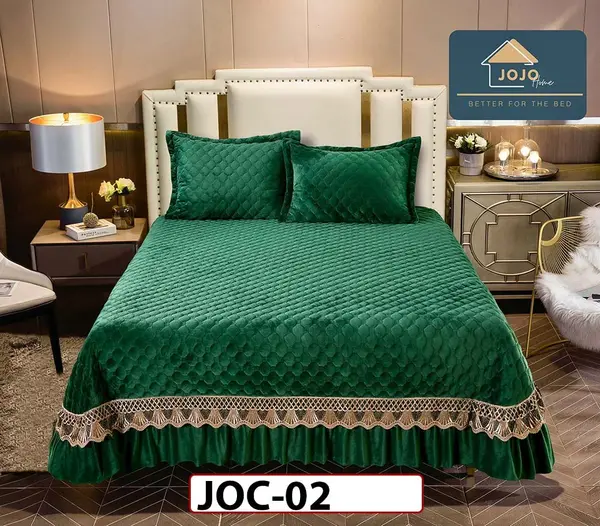 Cuvertura cu 3 piese din Catifea si volane - JOC02