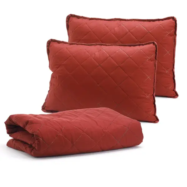 Cuvertura dublu trafic 200x220 Sweet V8 Rosu, 2 perne 50x70 cm