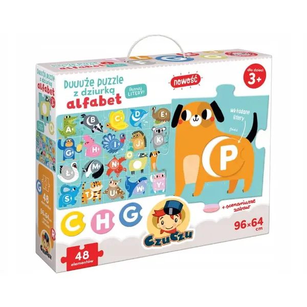 CzuCzu Puzzle CzuCzu Big puzzle with a keyhole - Alphabet, 48 piese, Alfabet