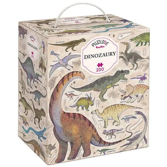 CzuCzu Puzzle Dinozauri, CzuCzu, 200 piese, Multicolor