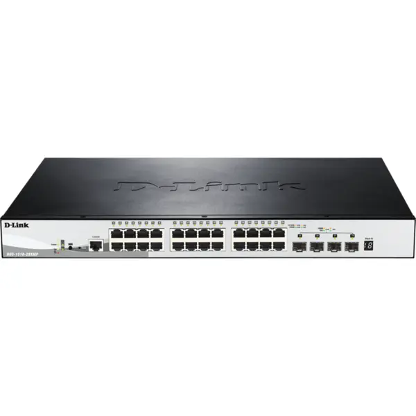 D-Link D-Link 28-Port Gigabit Stackable POE (max. 370W) Smart Switch incl. 4 10G SFP+