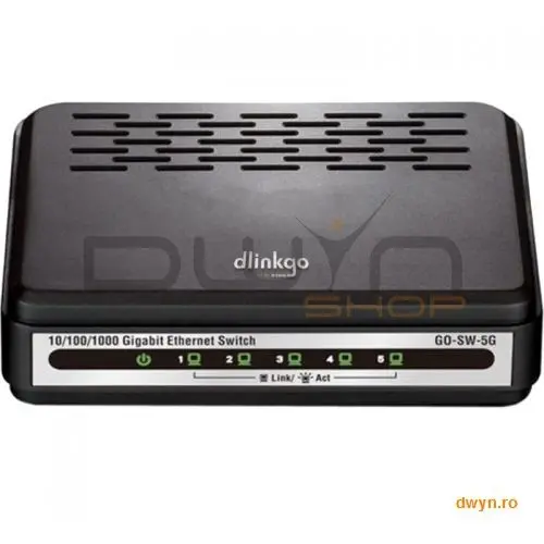 D-Link D-Link, Switch Desktop 5 porturi 10/100/1000, plastic, D-LinkGO