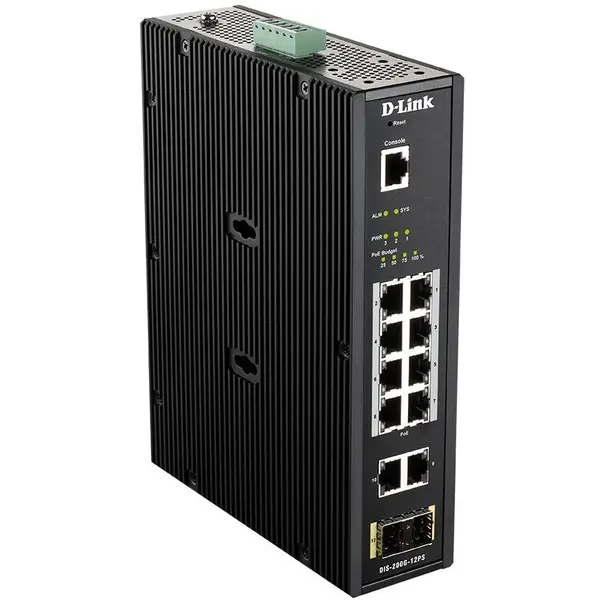 D-Link Switch D-Link DIS-200G-12PS, 10 porturi