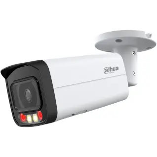 Dahua Camera supraveghere exterior IP cu iluminare duala Dahua WizSense IPC-HFW2449T-ZAS-IL-27135, 4 MP, 2.7 mm - 13.5 mm, IR/lumina calda 60 m, slot card, microfon, PoE