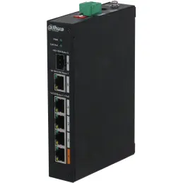 Dahua Switch cu 4 porturi Dahua PFS3106-4ET-60-V2, 1 port SFP, 6.80 Gbps, 3.57 Mpps, 8.000 MAC, Hi-PoE, fara management