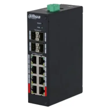 Dahua Switch DAHUA DH-HS4412-8ET-120, 12 porturi, 8 porturi PoE, 135W, Viteza Transfer LAN 10/100 Mbps