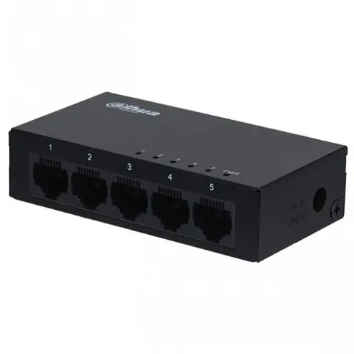 Dahua Switch Dahua DH-PFS3005-5GT, 5 Porturi Gigabit, Negru