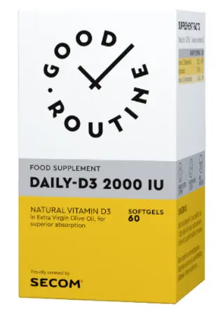 Daily D3 Good Routine, Vitamina D3 2000 UI, 60 capsule, Secom