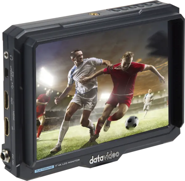 Datavideo TLM-700UHD Monitor Field 7 inch IPS, Rezolutie 1920x1200, HDMI 2.0 4K In/Loop, Luminozitate 450 nits, Focus Peaking
