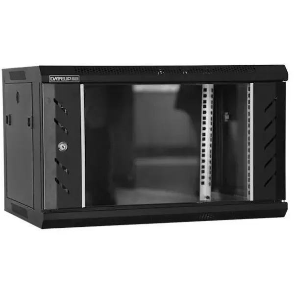 Dateup Cabinet metalic DATEUP MP.6404.9001 4U, Wall mount, 600 x 450, Glass door, Negru