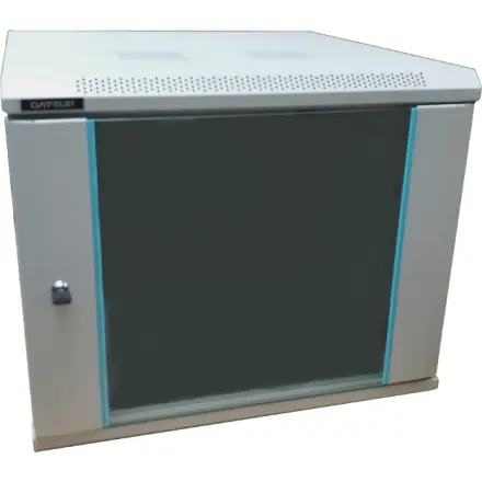 Dateup Cabinet metalic DATEUP MP.6406.9000 6U, Wall mount, 600 x 450, Glass door, Panouri laterale detasabile, Gri