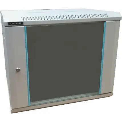 Dateup Cabinet metalic DATEUP MP.6409.9000 9U, Wall mount, 600 x 450, Glass door, Panouri laterale detasabile, Gri