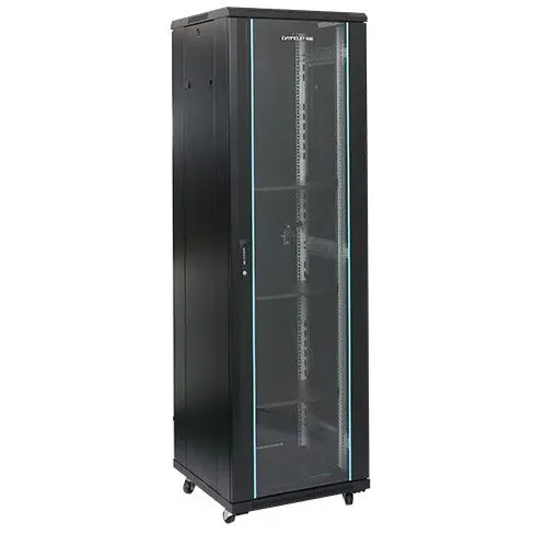 Dateup Cabinet metalic DATEUP MS2.6622.9001 22U, Stand alone, 600 x 600, Glass door, Panouri laterale detasabile, Negru