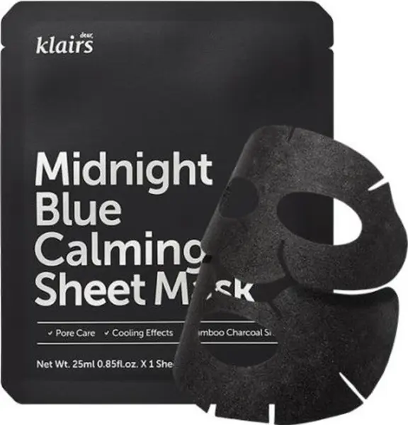Dear Klairs Midnight Blue Mască de față cu folie, 25 ml