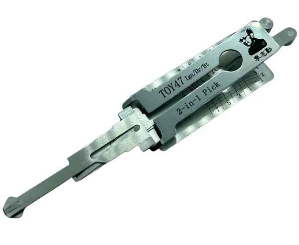 Decodor auto Lishi Original TOY47 v3 – 2-in-1 Pick/Decoder pentru Toyota, contact/usi/portbagaj (Auris, Avensis, Yaris, Corolla)