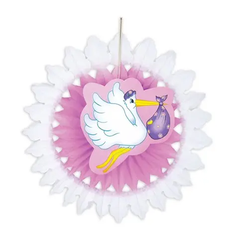 Decor rozeta barza roz 50 cm Widmann Italia 95787
