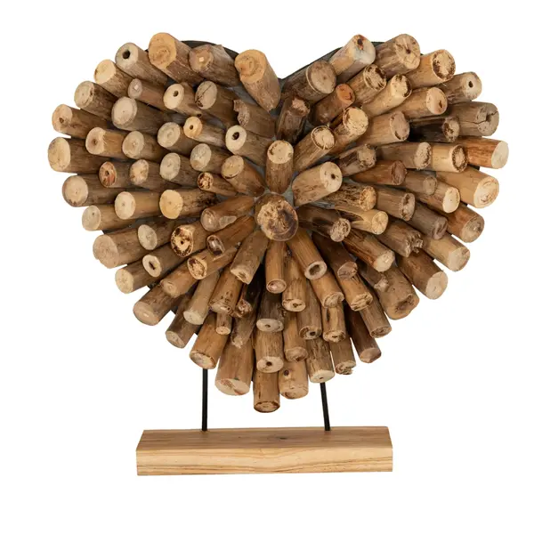 Decoratiune AGAVA HEART - Lemn / 53cm