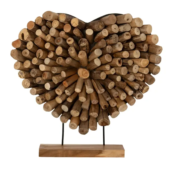 Decoratiune AGAVA HEART - Lemn / 57cm