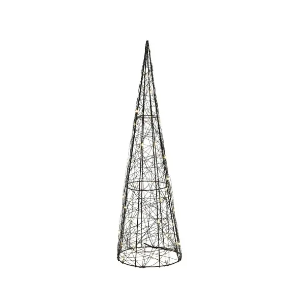 Decoratiune - Big and Bright MicroLED - Metal Wire Cone - Warm White, 40 cm | Kaemingk