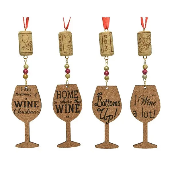 Decoratiune - Cork Wine Glass - mai multe modele | Kaemingk