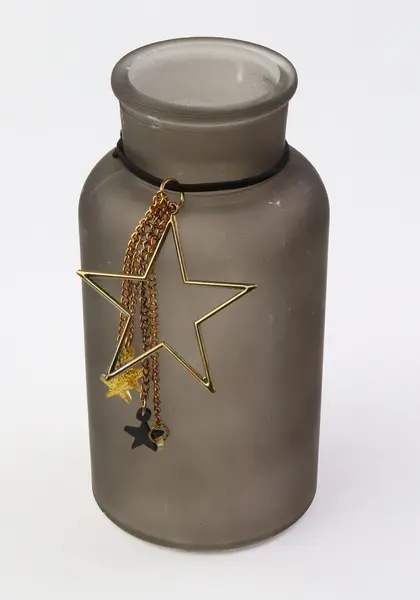 Decoratiune Craciun - Deco Jar with Gold Star, 8x18cm | Kaemingk
