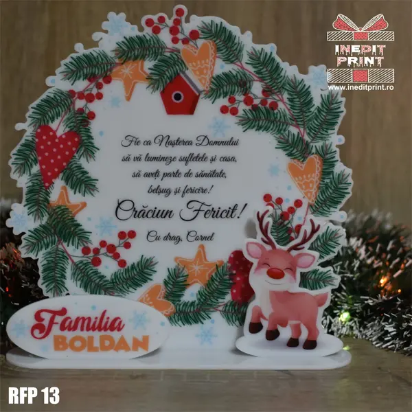 Decoratiune Craciun personalizata REINDEER RFP13 MDF