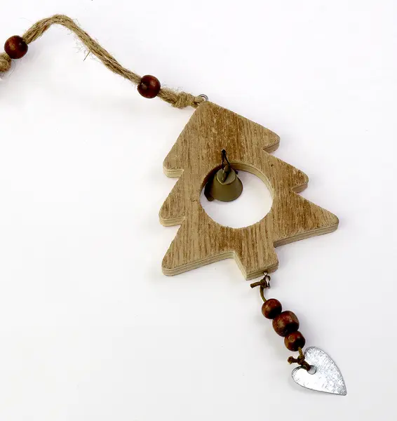 Decoratiune Craciun - Wooden Tree with Bell, 8x6cm | Pusteblume