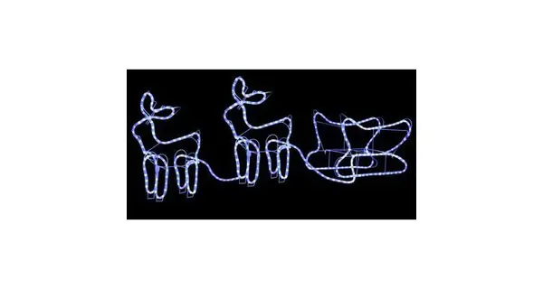 Decoratiune de Craciun cu reni si sanie, 576 LED-uri, exterior